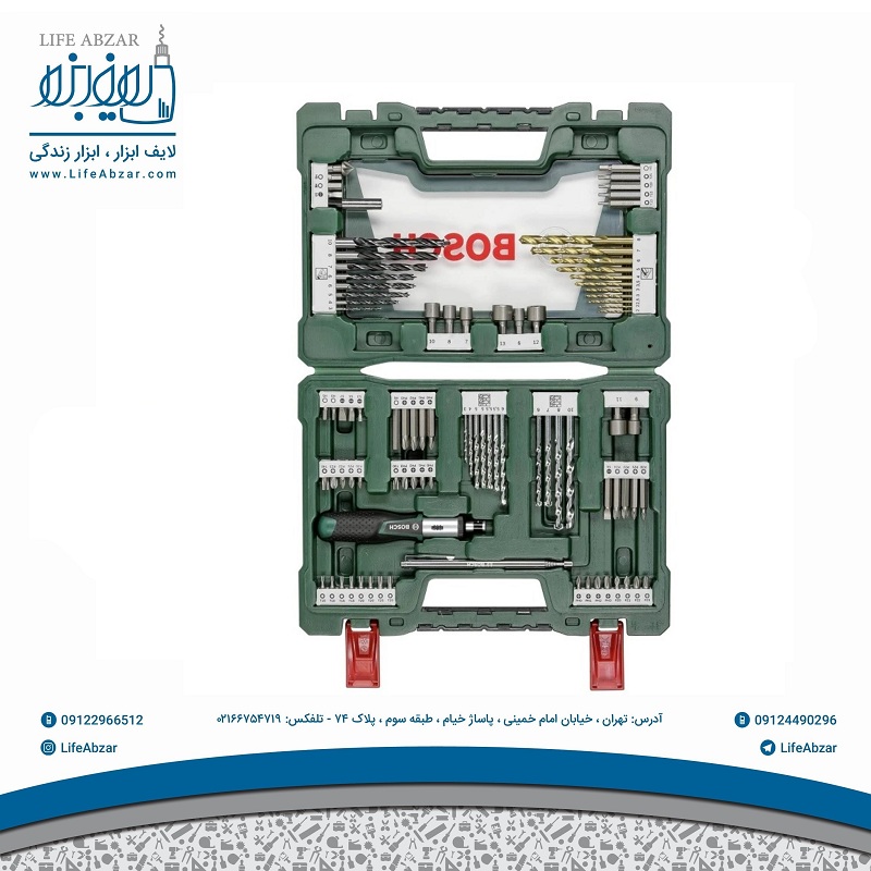 مته و سر پیچ گوشتی بوش مدل 91 TIN مجموعه 91 عددی - r8p