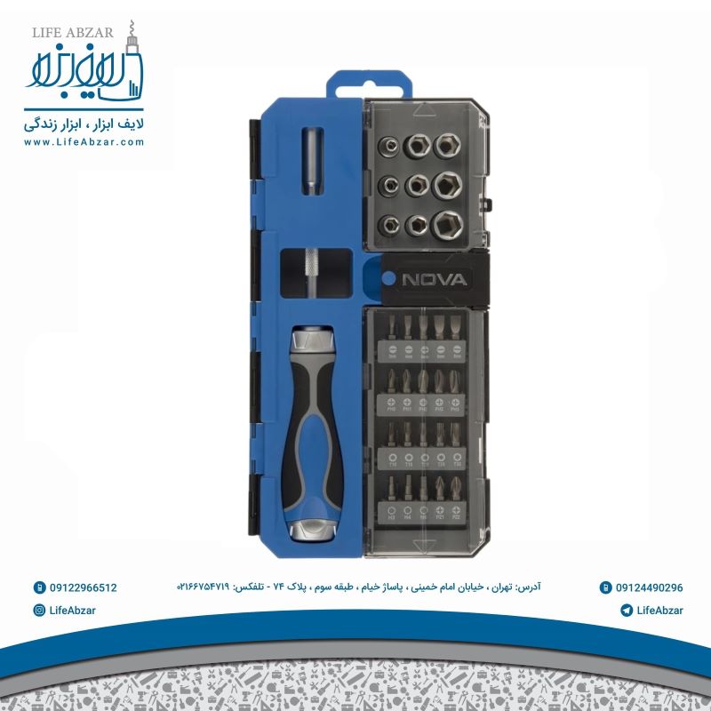 مجموعه 33 عددی سری بکس و پیچ گوشتی نووا مدل NTS 1331 - d0q