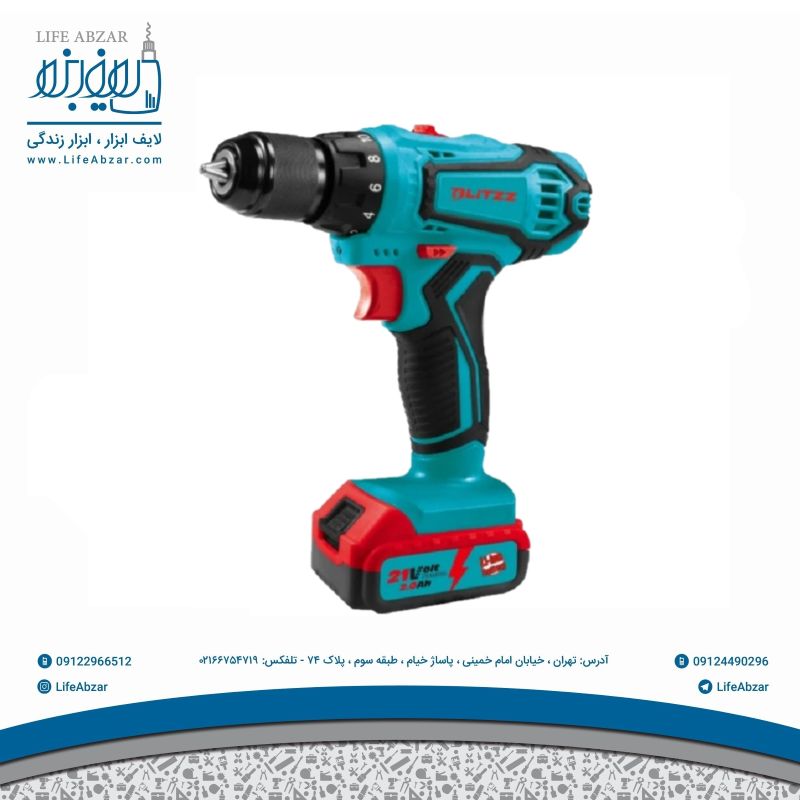 دریل پیچ گوشتی چکشی 10 میلی متری 21 ولت بلیتز مدل BT-ID21AT - e76