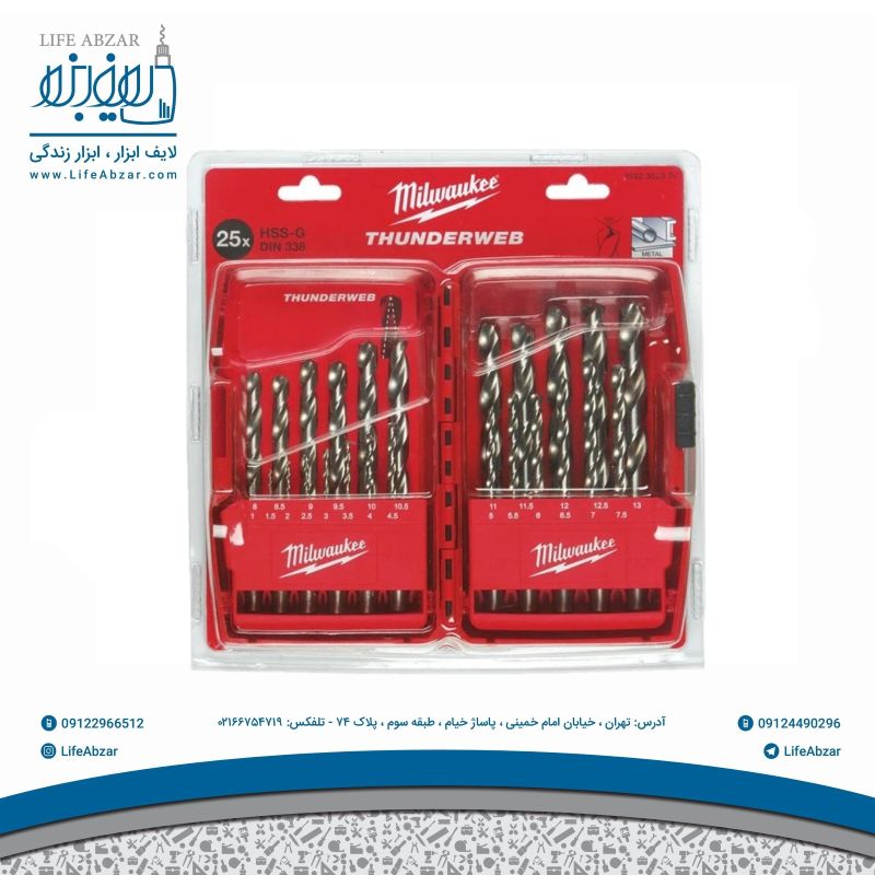 مته فلز میلواکی مدل 2376 مجموعه 25 عددی - 67u