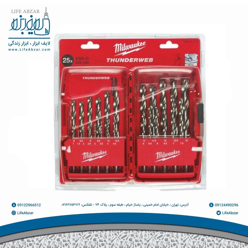 مته فلز میلواکی مدل 2376 مجموعه 25 عددی - pzb