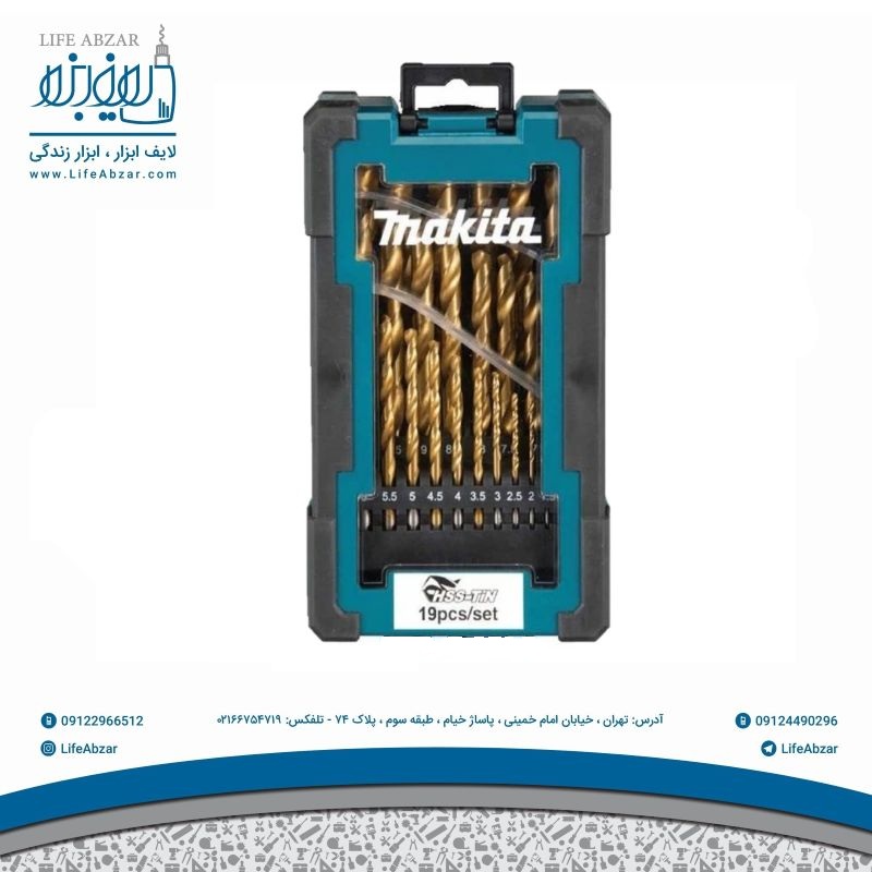 مته فلز ماکیتا مدل HSS-TIN مجموعه 19 عددی - utp