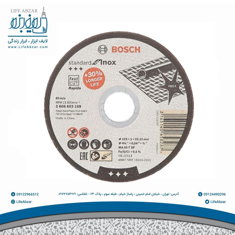 صفحه برش استیل بوش مدل 1987 - 1yh