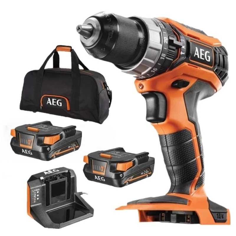 دریل پیچ گوشتی چکشی شارژی سه نظام 13 میلی متری 18 ولت مدل BSB18C2_202 آاگ (5 عددی) - wlb