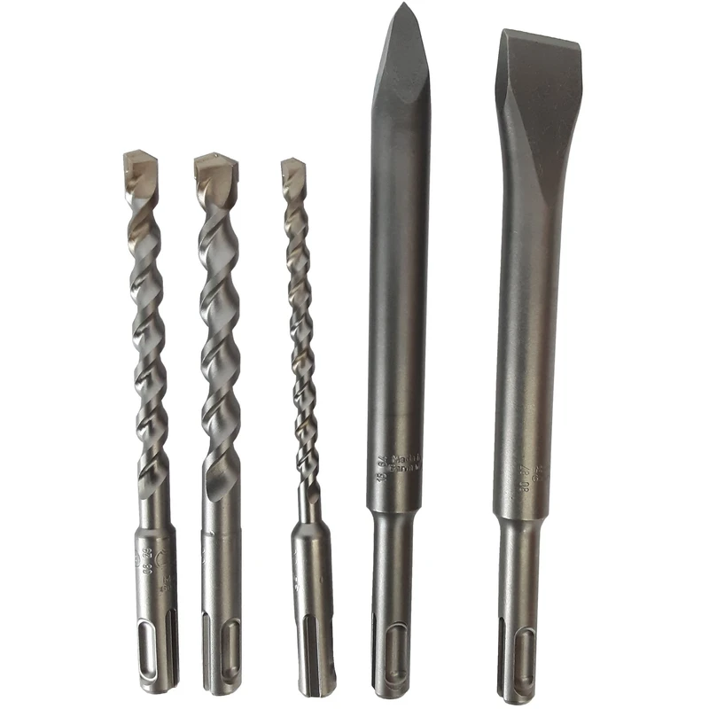 مجموعه 5 عددی مته و قلم چهار شیار ساختمانی آ ا گ مدلSDS-PLUS - w7y